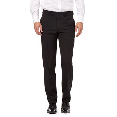 The Collection Big and tall black flat front slim trousers